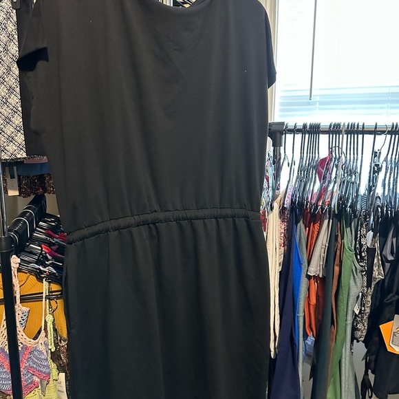 32 Degrees Black Mini Dress with Drawstring Waist - Picture 2 of 5